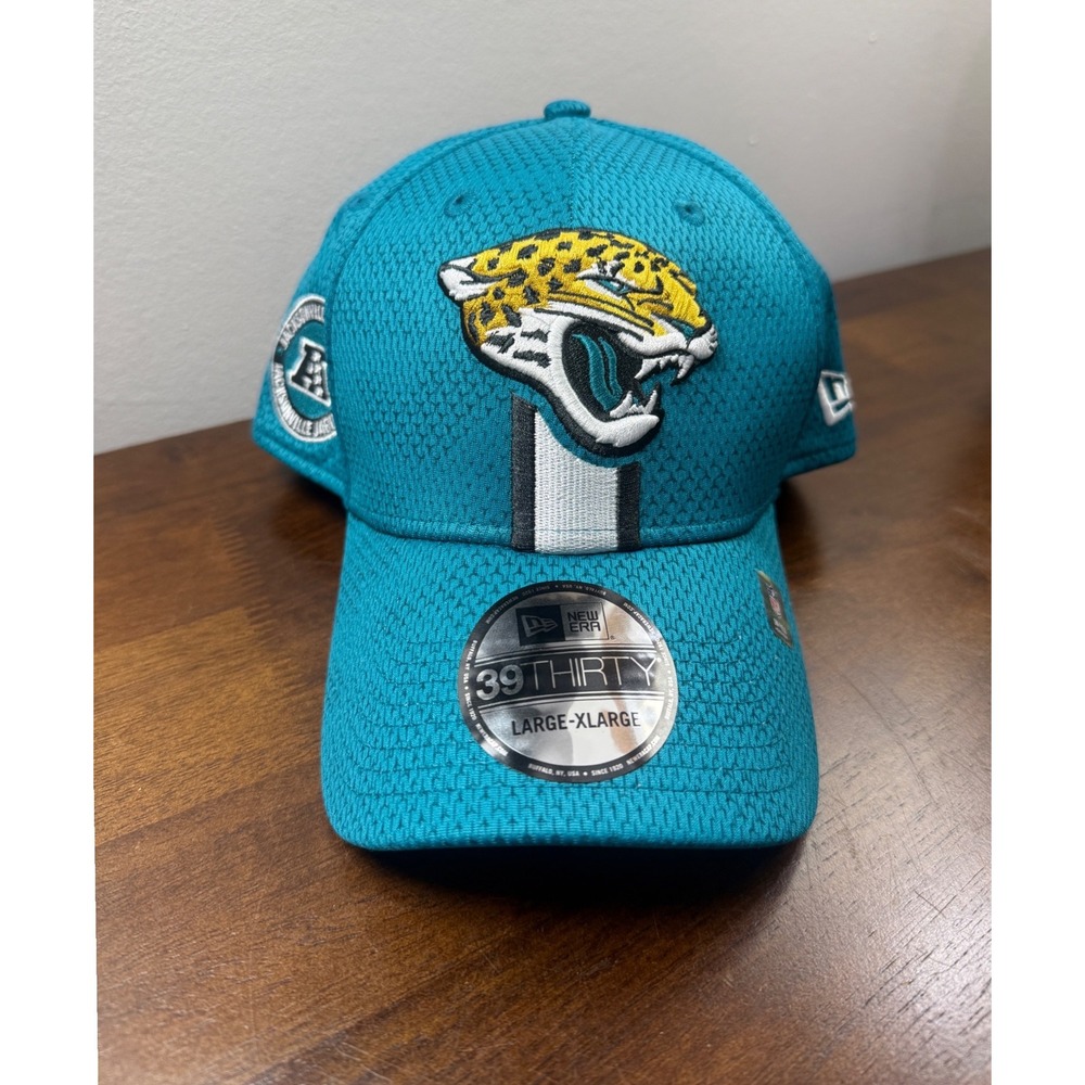 New Era 39THIRTY Jacksonville Jaguars NFL Sideline Hat Teal L/XL Stretch Fit